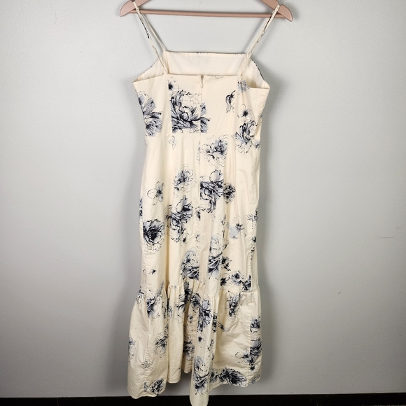 EUC LN Express Floral Square Neck Tiered Poplin Maxi Dress Size Medium #0457 - Picture 7 of 12